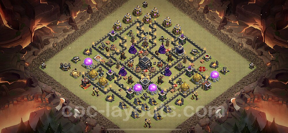 High Win-Rate TH9 War Base – Anti 3-Star Layout Season 2026