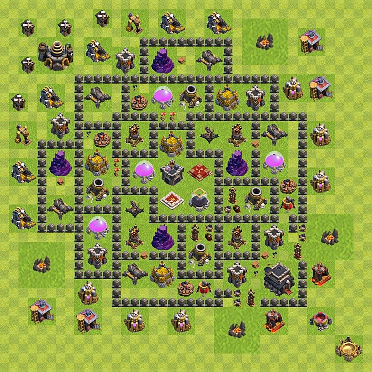 Resource Protection Layout for TH9 – Proven Farming Base Season 2026