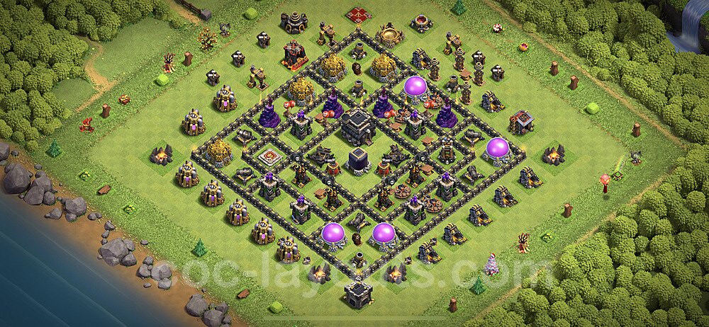 TH9 Farming Base with Link – Resource Protection Layout 2026