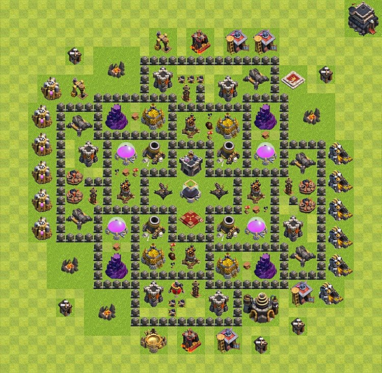 TH9 Farming Setup – Resource Protection Defensive Layout 2025