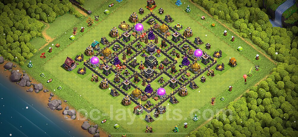TH9 Hybrid Base Blueprint β Hybrid Defense Edition CoC 2026