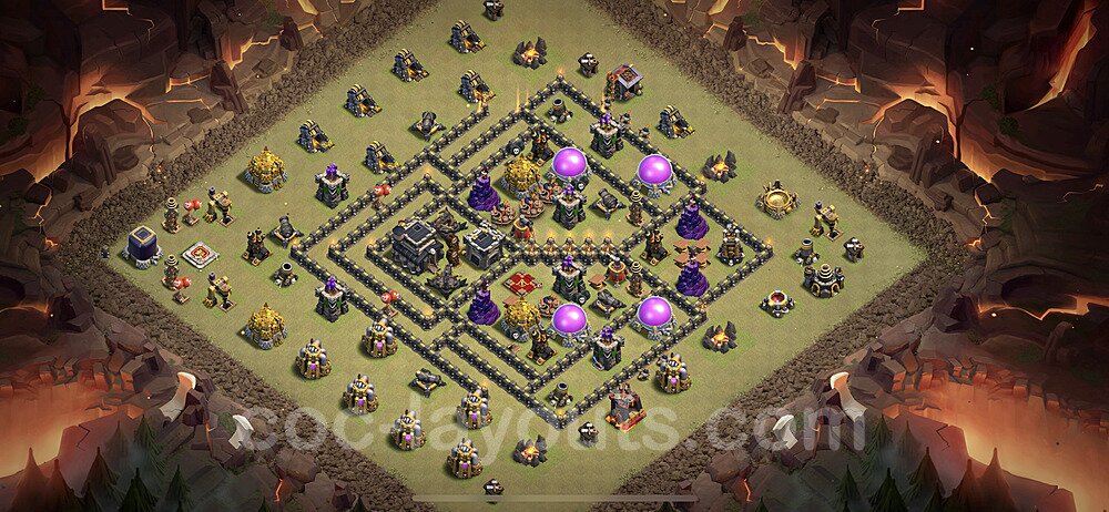 TH9 Hybrid Base with Link – Hybrid Defense Layout CoC 2026