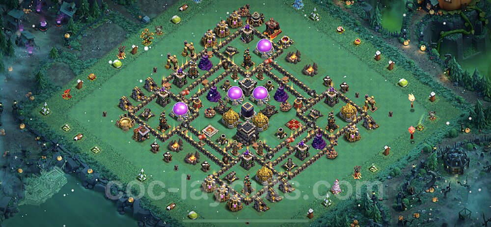 TH9 Hybrid Setup – Resource Protection Defensive Layout Season 2026