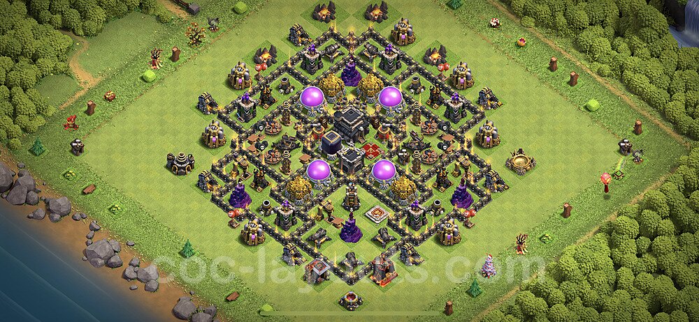 TH9 Hybrid Village Layout – Hybrid Defense Ranked Design Updated 2026