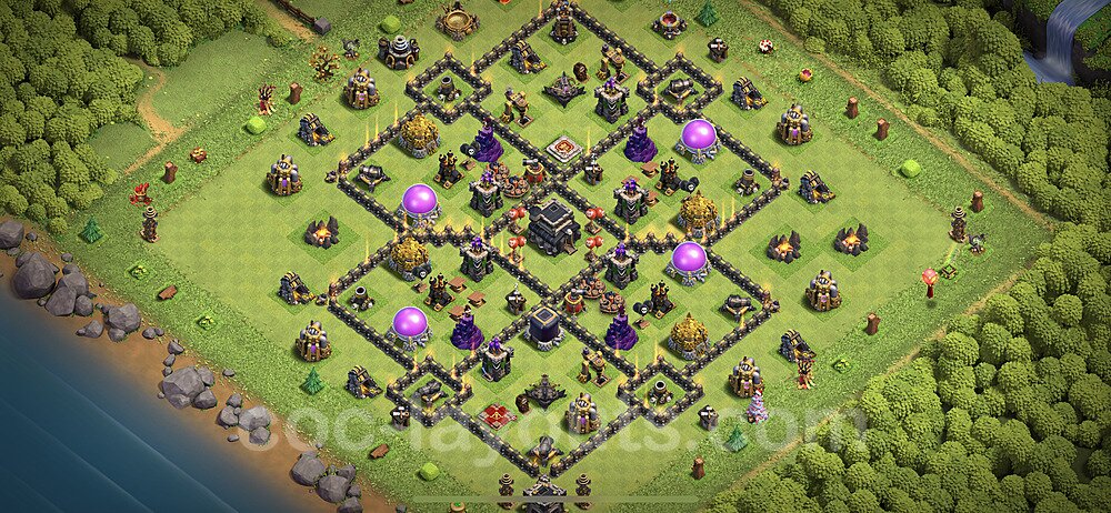 TH9 Resource Protection Base Design – Top Farming Layout 2026