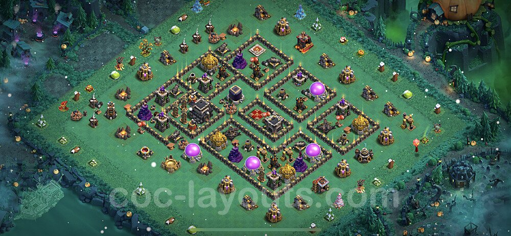 TH9 Solid Defense Base β Competitive War Layout 2026