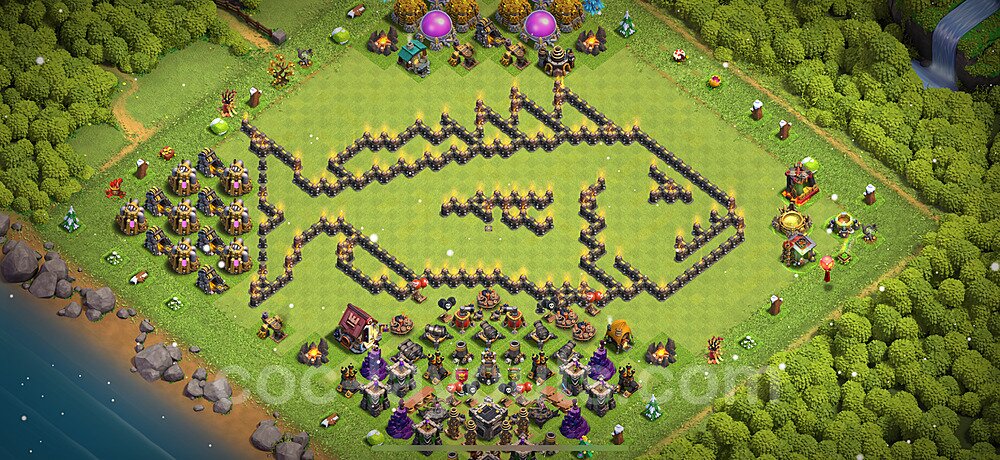 TH9 War Setup – Solid Defense Defensive Layout 2025