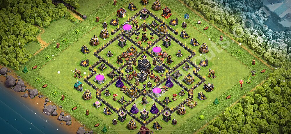 TH9 War Village Layout – Anti Everything Ranked Design CoC 2026