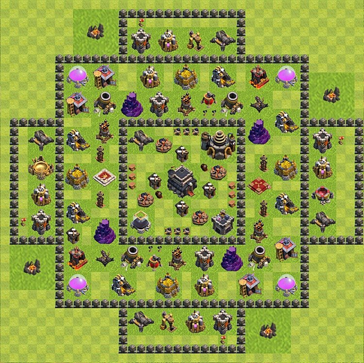 Trophy Base Layout TH9 – Trophy Pushing Defensive Strategy 2025